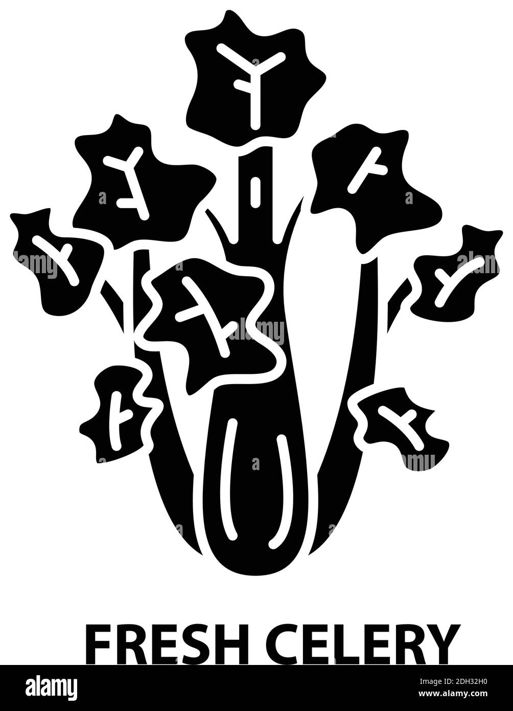 Frisches Sellerie-Symbol, schwarzes Vektorzeichen mit editierbaren Striche, Konzeptdarstellung Stock Vektor