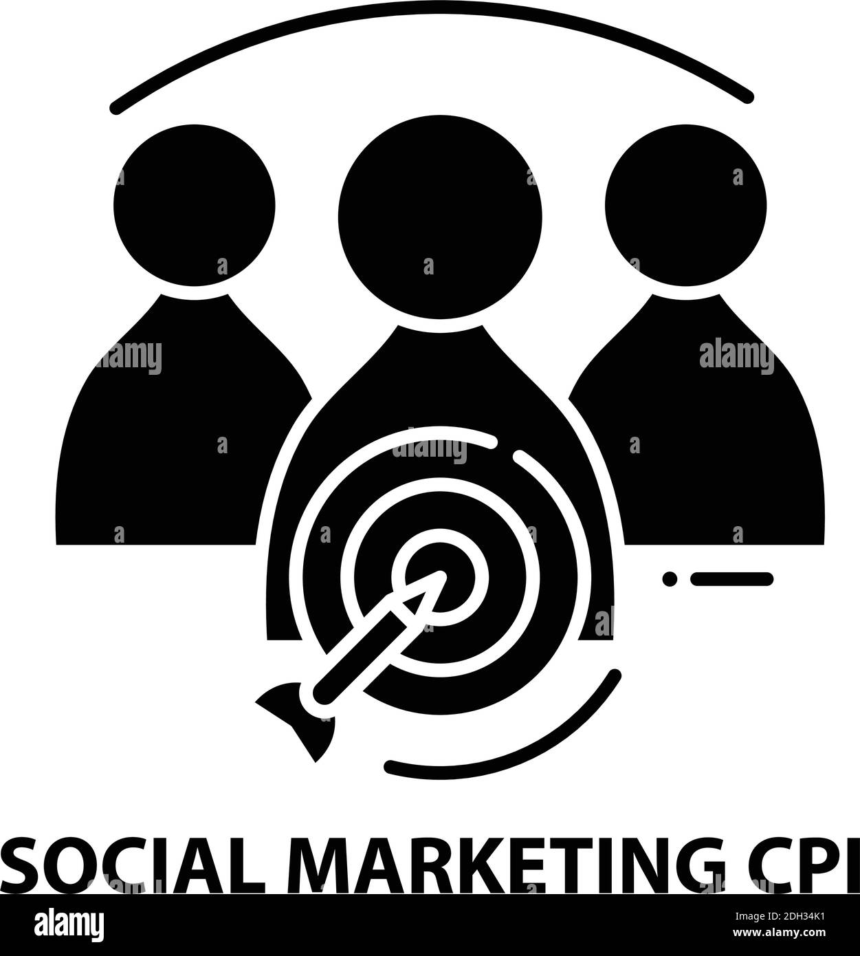 Social Marketing cpi-Symbol, schwarzes Vektorzeichen mit editierbaren Striche, Konzeptdarstellung Stock Vektor
