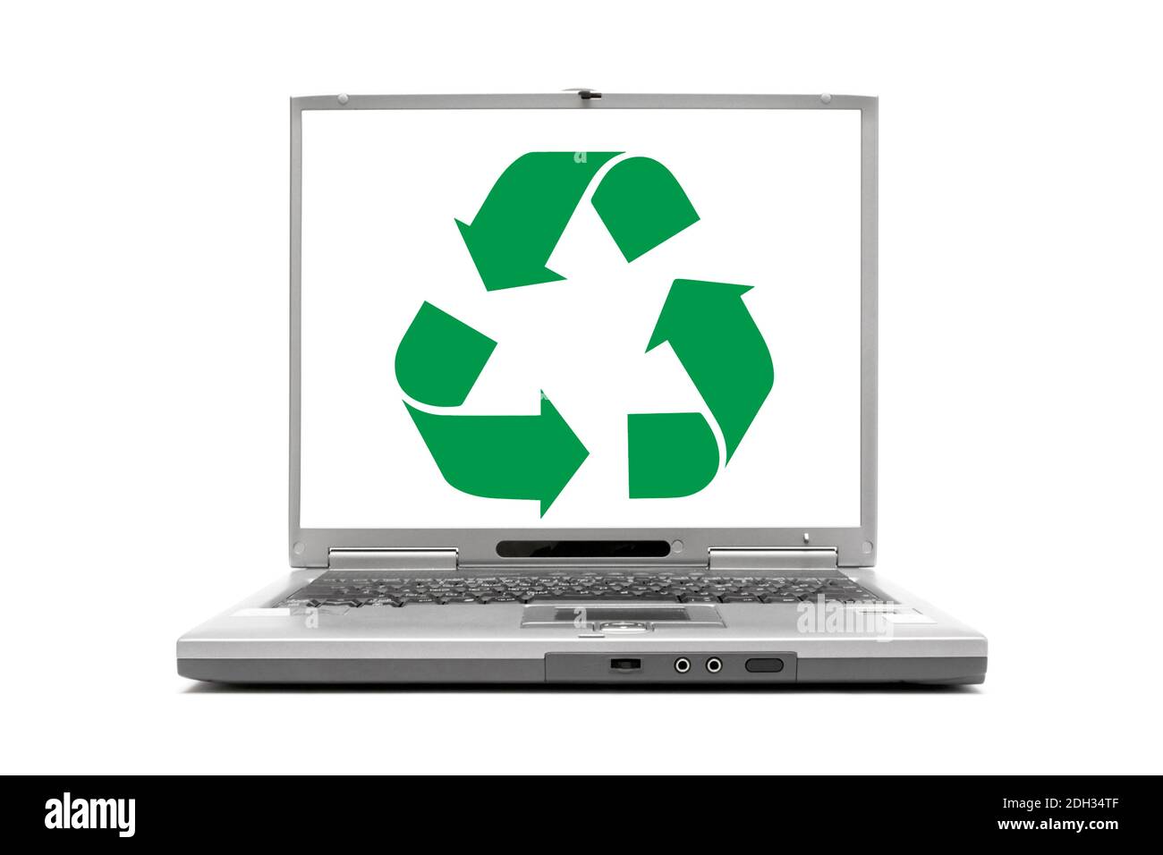 Laptop zeigt Recycling, Logo, Symbol, Wertstoffe, wiederverwenden,  Bildschirm Stockfotografie - Alamy