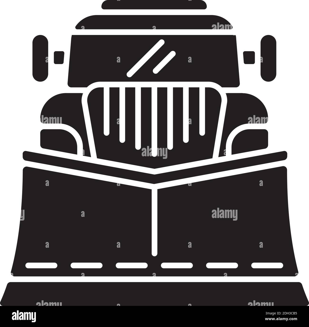Schneeblätter für LKW schwarz Glyph Symbol Stock Vektor