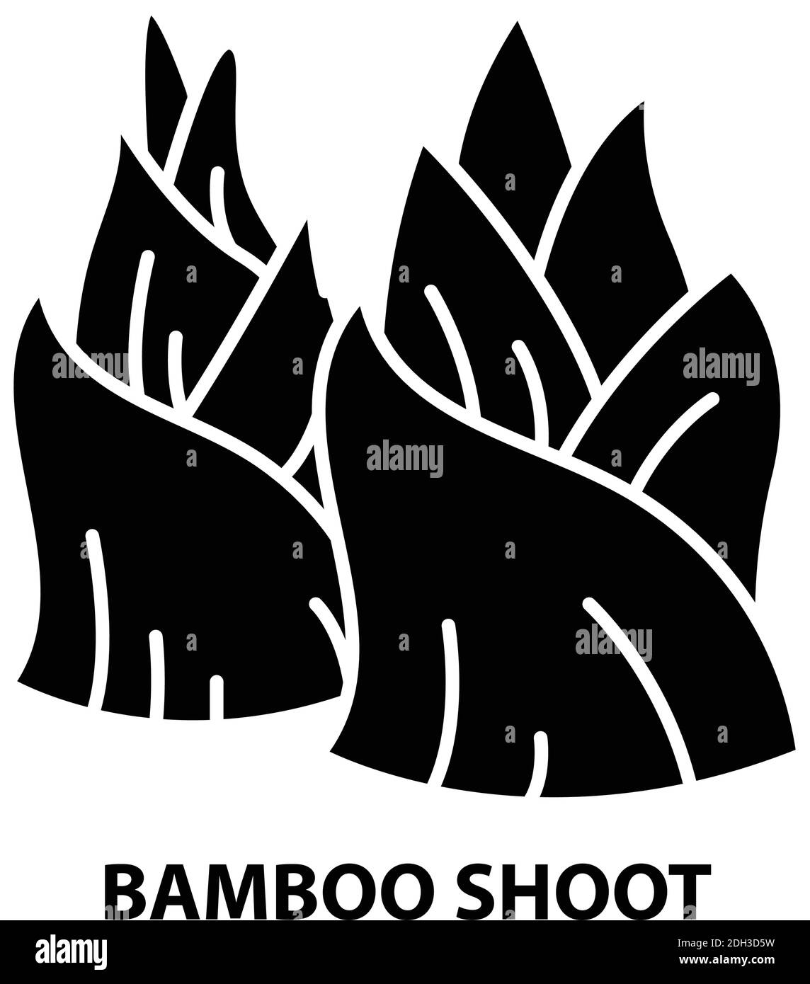 Bamboo Shoot Symbol, schwarzes Vektorzeichen mit editierbaren Striche, Konzeptdarstellung Stock Vektor