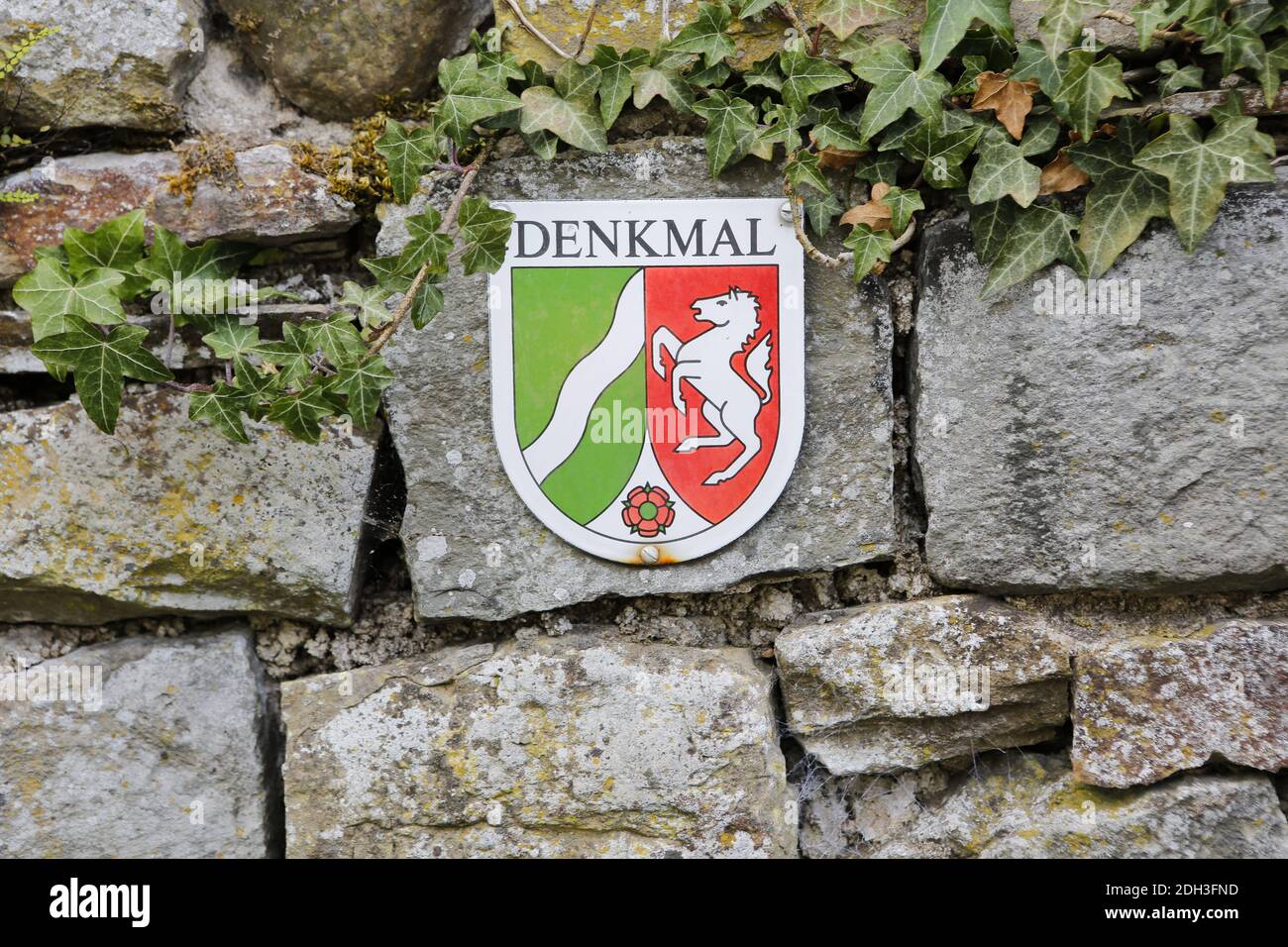 Denkmalschild NRW Stockfoto