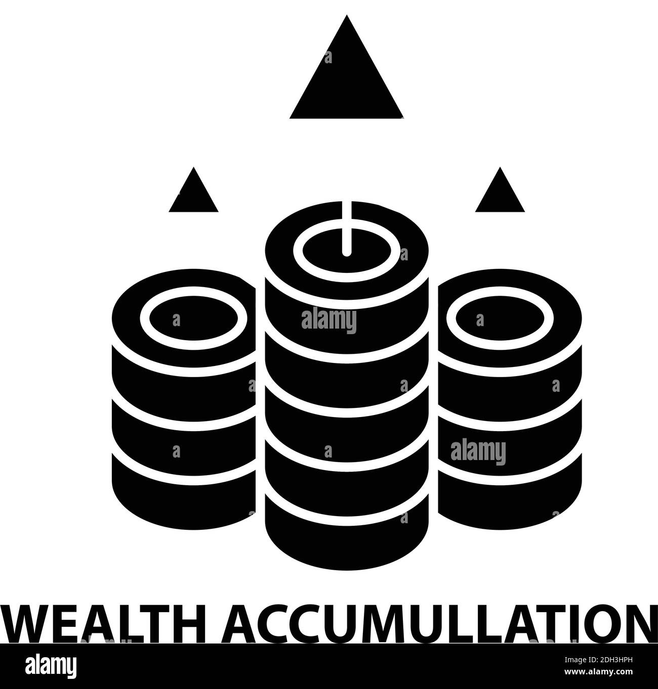 Reichtumsanhäufung Symbol, schwarzes Vektorzeichen mit editierbaren Striche, Konzeptdarstellung Stock Vektor