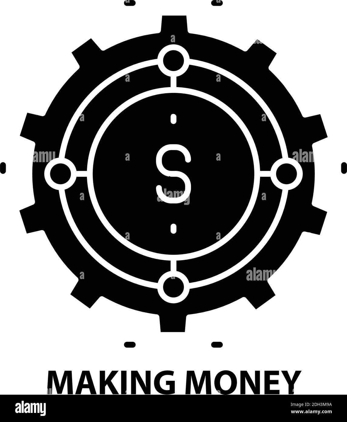 Geld verdienen Symbol Symbol, schwarze Vektor-Zeichen mit editierbaren Striche, Konzept Illustration Stock Vektor