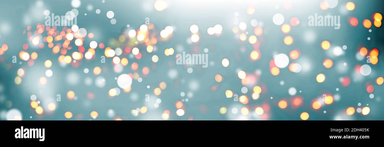 Lichter, glühend, Bokeh, defokussed, urban, Banner Stockfoto