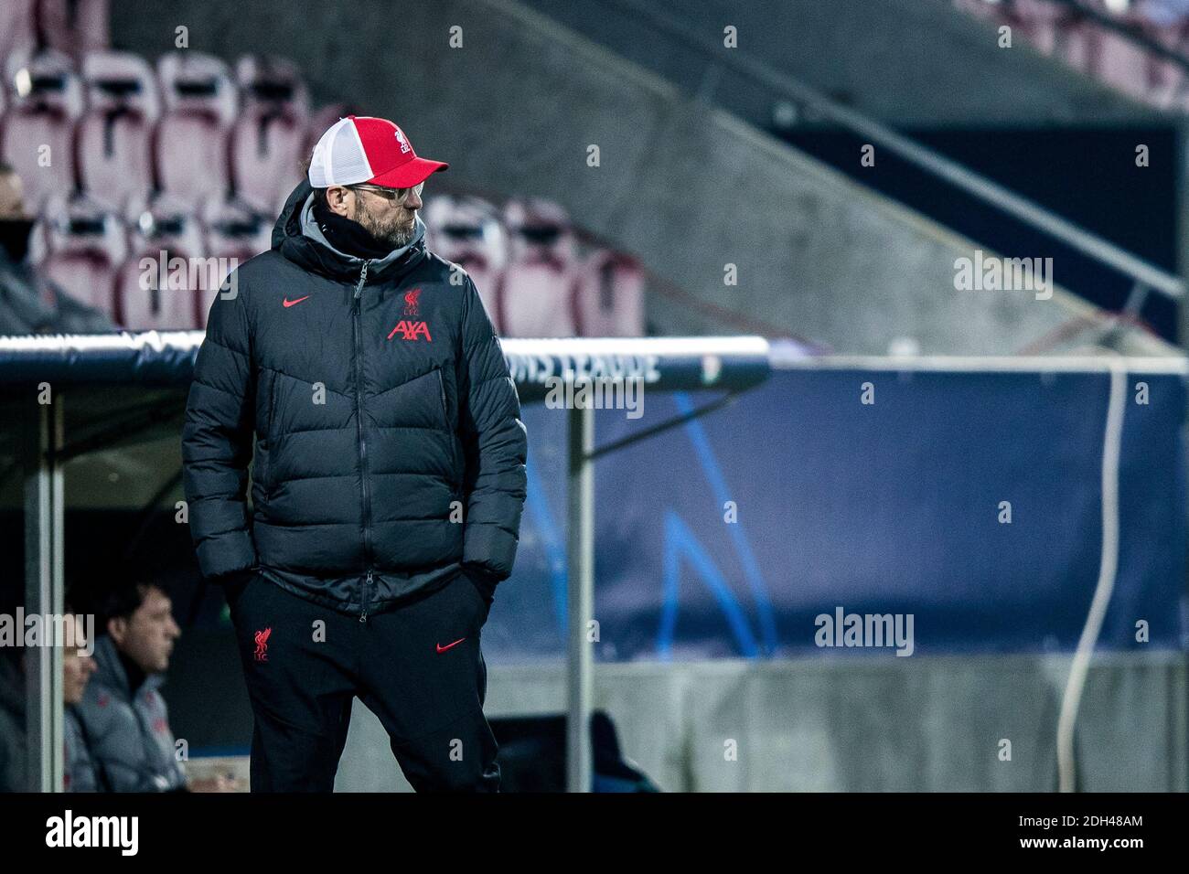 Herning, Dänemark. Dezember 2020. Cheftrainer Jürgen Klopp vom FC Liverpool beim UEFA Champions League Spiel zwischen FC Midtjylland und FC Liverpool in der MCH Arena in Herning. (Foto Kredit: Gonzales Foto/Alamy Live News Stockfoto