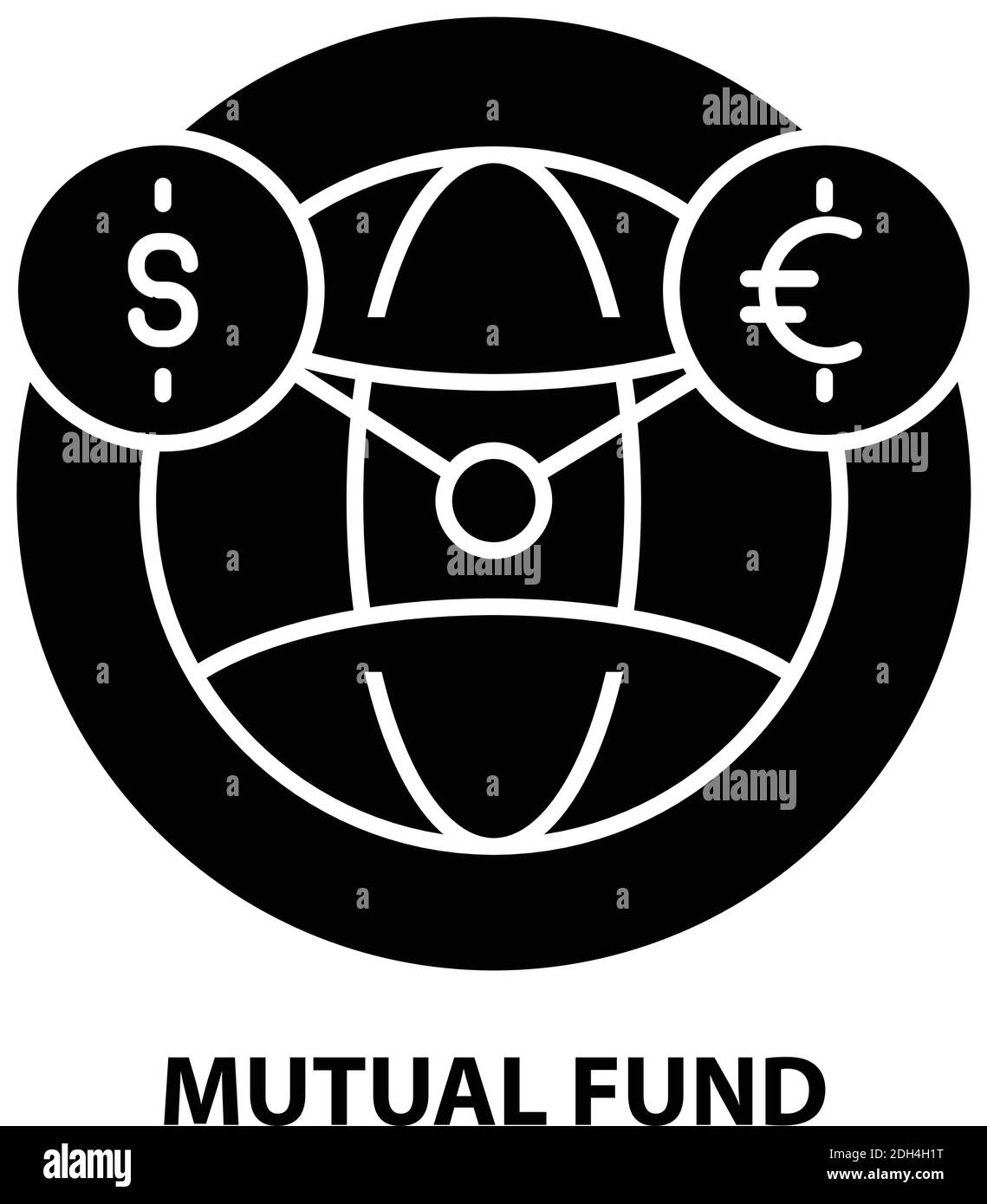 Investmentfonds-Symbol, schwarzes Vektorzeichen mit editierbaren Striche, Konzeptdarstellung Stock Vektor