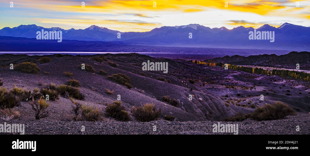 Landschaft Mit Sonnenuntergang, Provinz San Juan, Argentinien Stockfoto