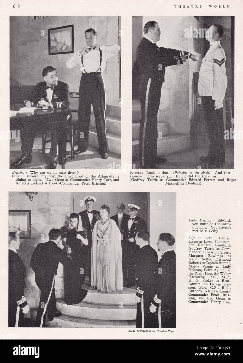 Vintage-Szenen aus dem Stück 'der blinkende Strom' 1939. Stockfoto