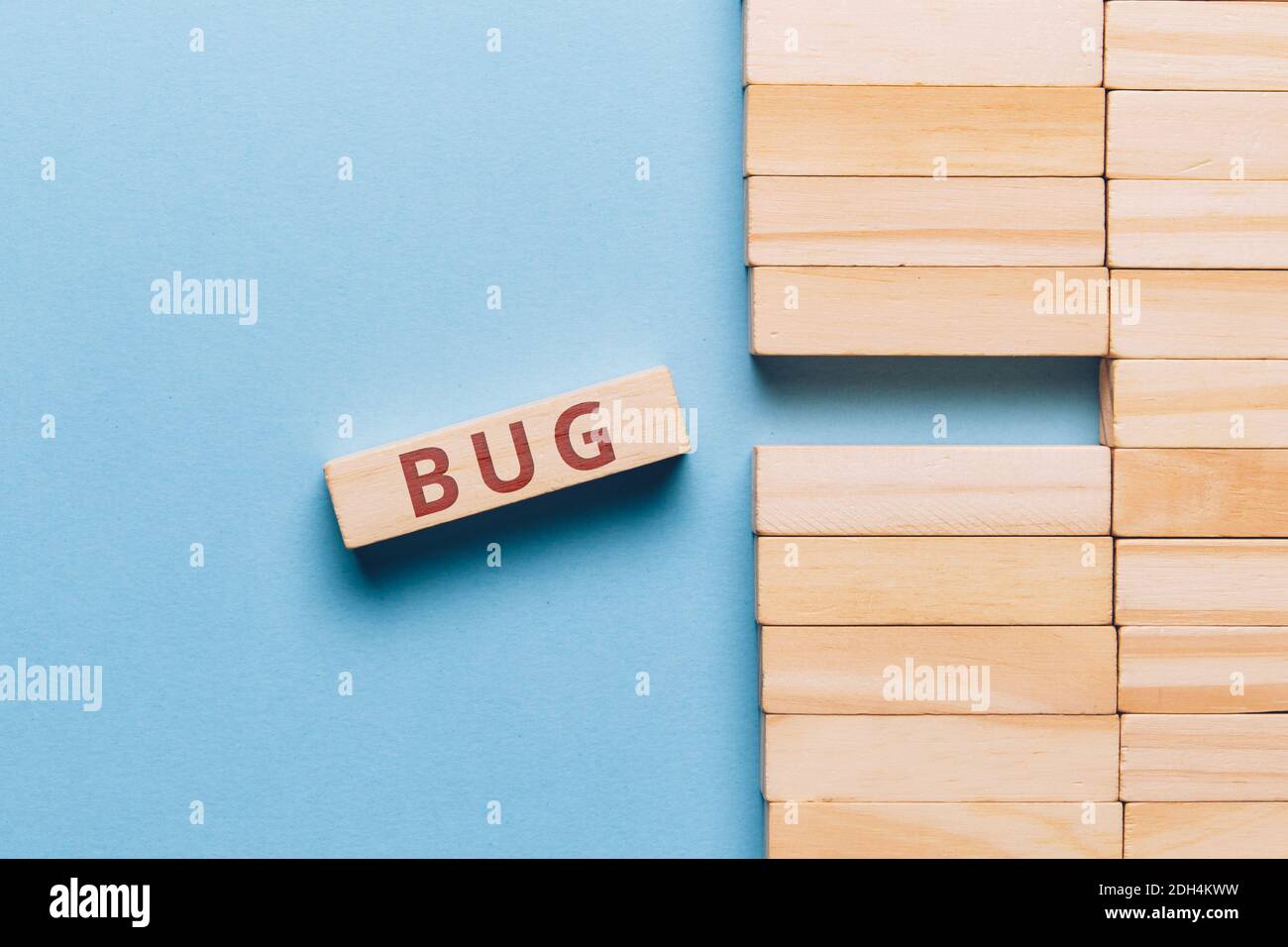 Das Konzept eines Fehlers im Code des Programms und der Website. Stockfoto