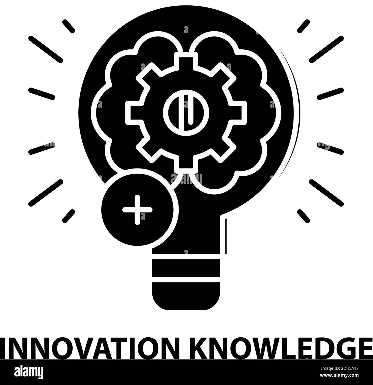 Innovation Knowledge Icon, schwarzes Vektorzeichen mit editierbaren Konturen, Konzeptdarstellung Stock Vektor