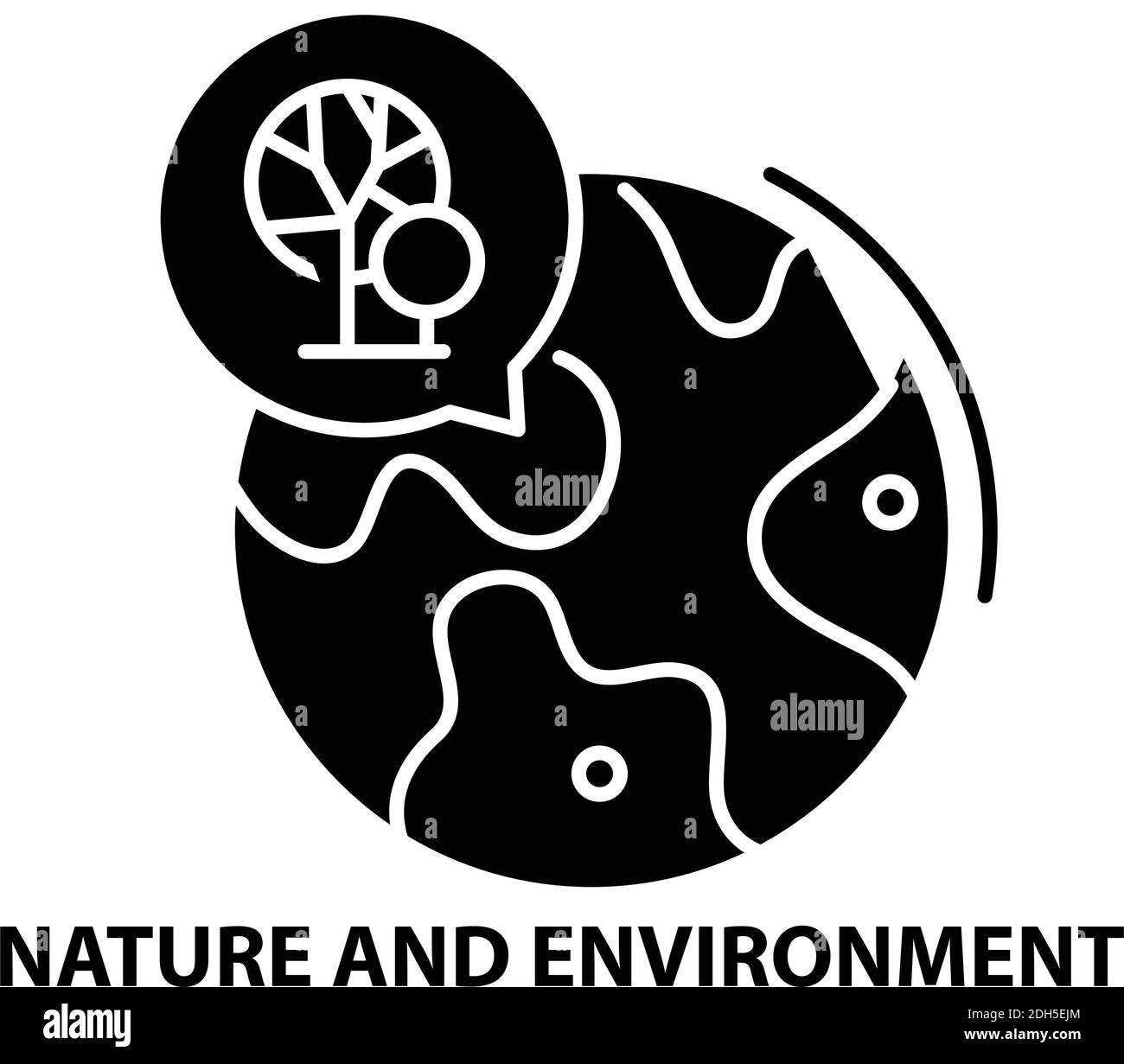 Natur- und Umwelt-Symbol, schwarzes Vektorzeichen mit editierbaren Konturen, Konzeptdarstellung Stock Vektor