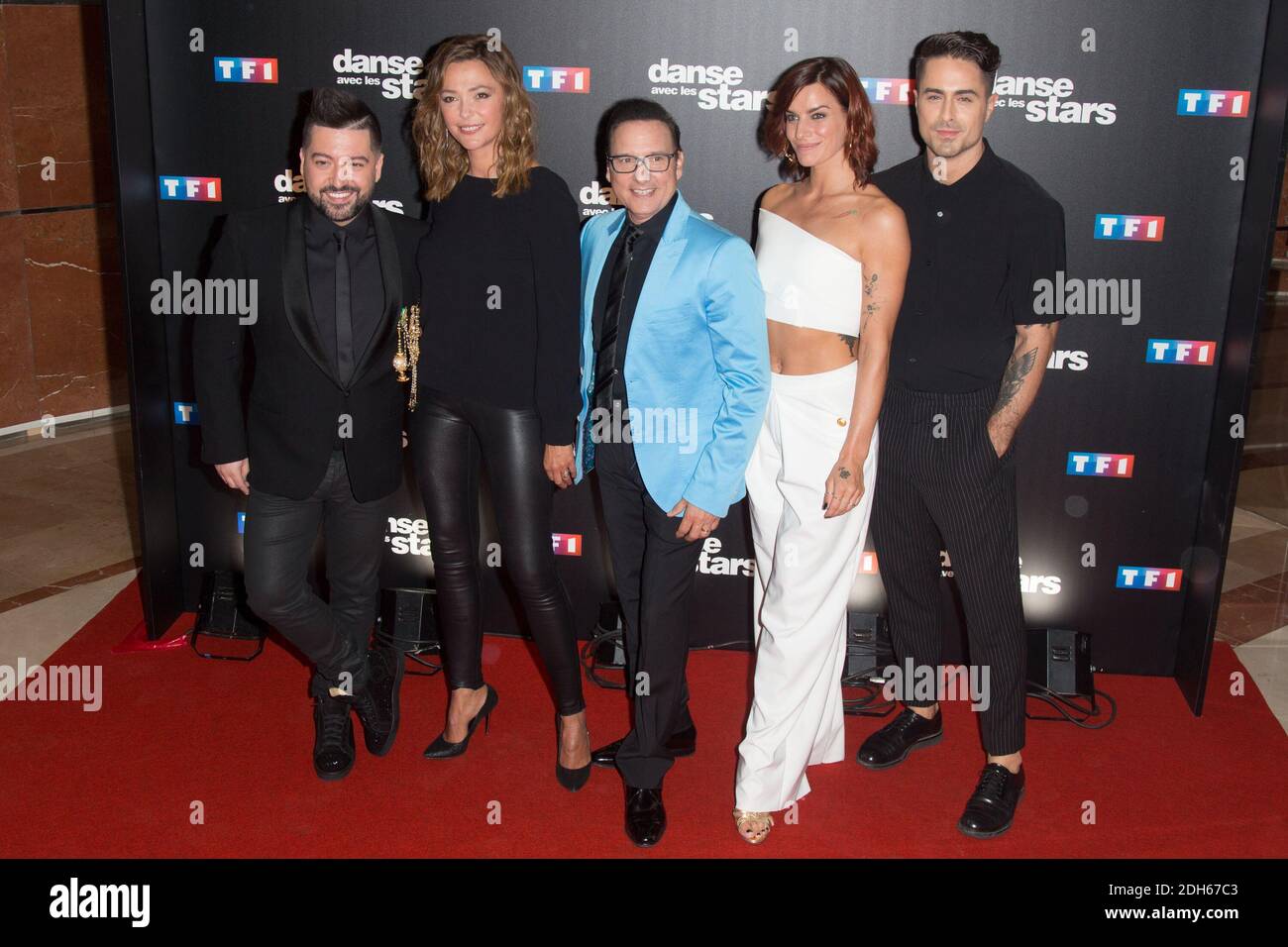 Chris Marques, Sandrine Quetier, Jean-Marc Généreux, Fauve Hautot, Tony Manero bei Danse avec les stars 8 photocall in Paris, Frankreich, September 28 2017. Foto von Nasser Berzane/ABACAPRESS.COM Stockfoto