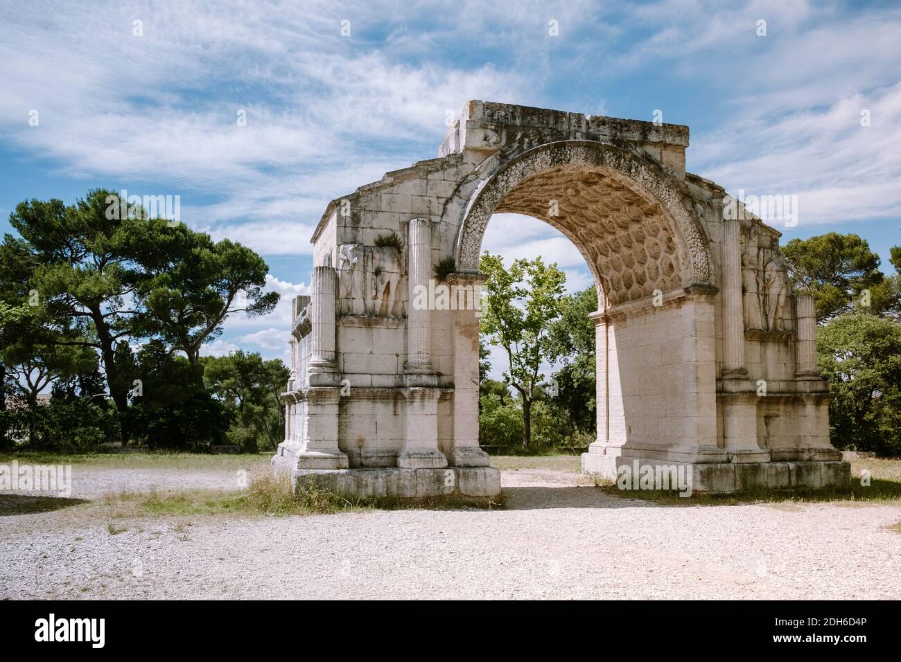 Les Antiques Denkmal, das ein Teil der Glanum archäologischen ist Standort in der Nähe von Saint Remy de Provence in Frankreich Stockfoto