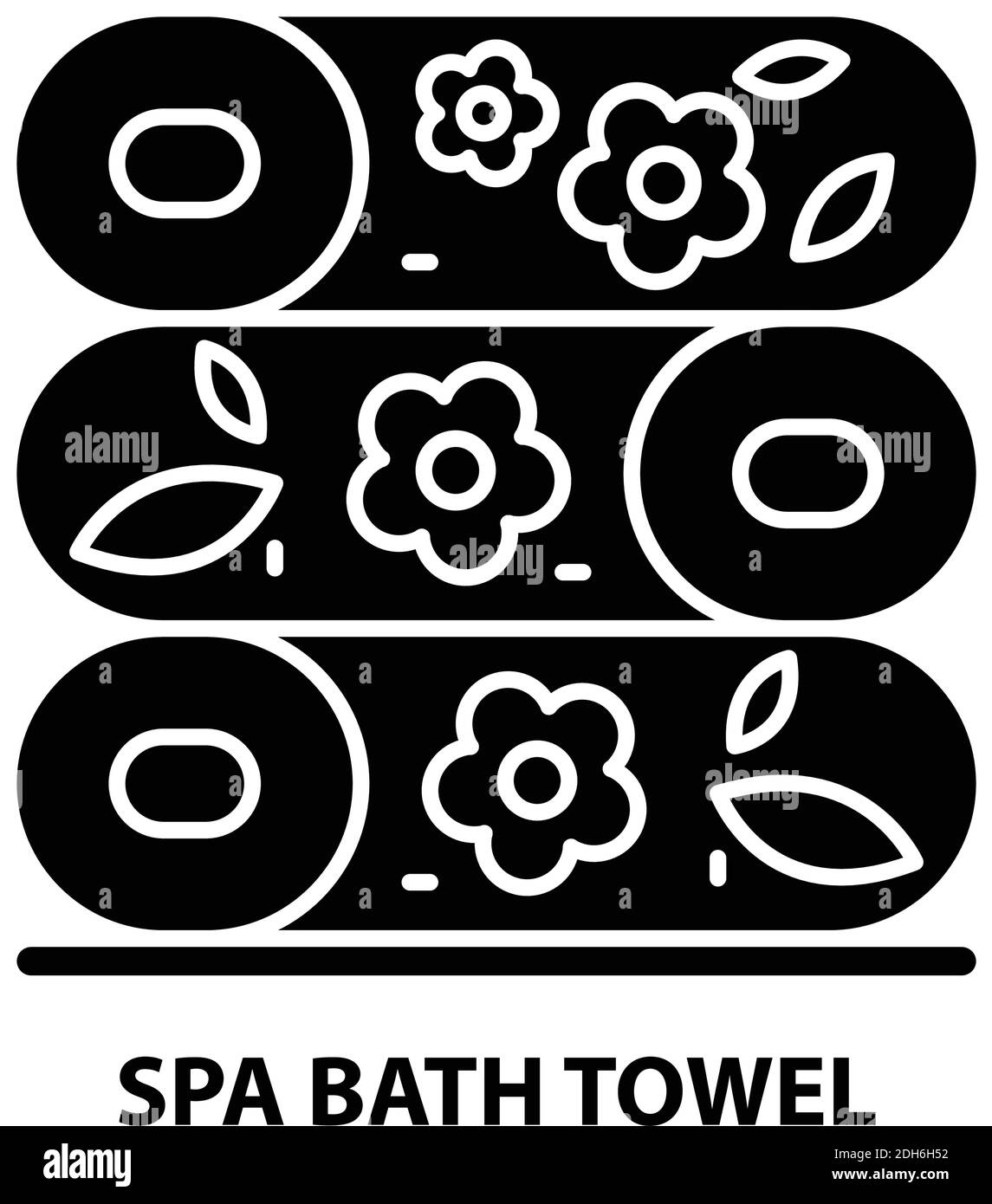 Badetuch-Symbol, schwarzes Vektorzeichen mit editierbaren Striche, Konzeptdarstellung Stock Vektor