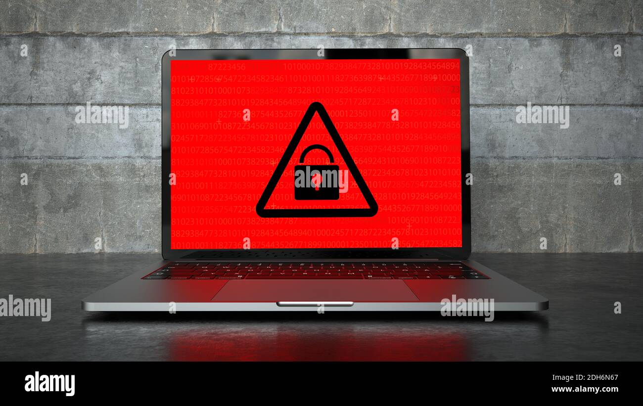 Verschlüsseltes Notebook Stockfoto