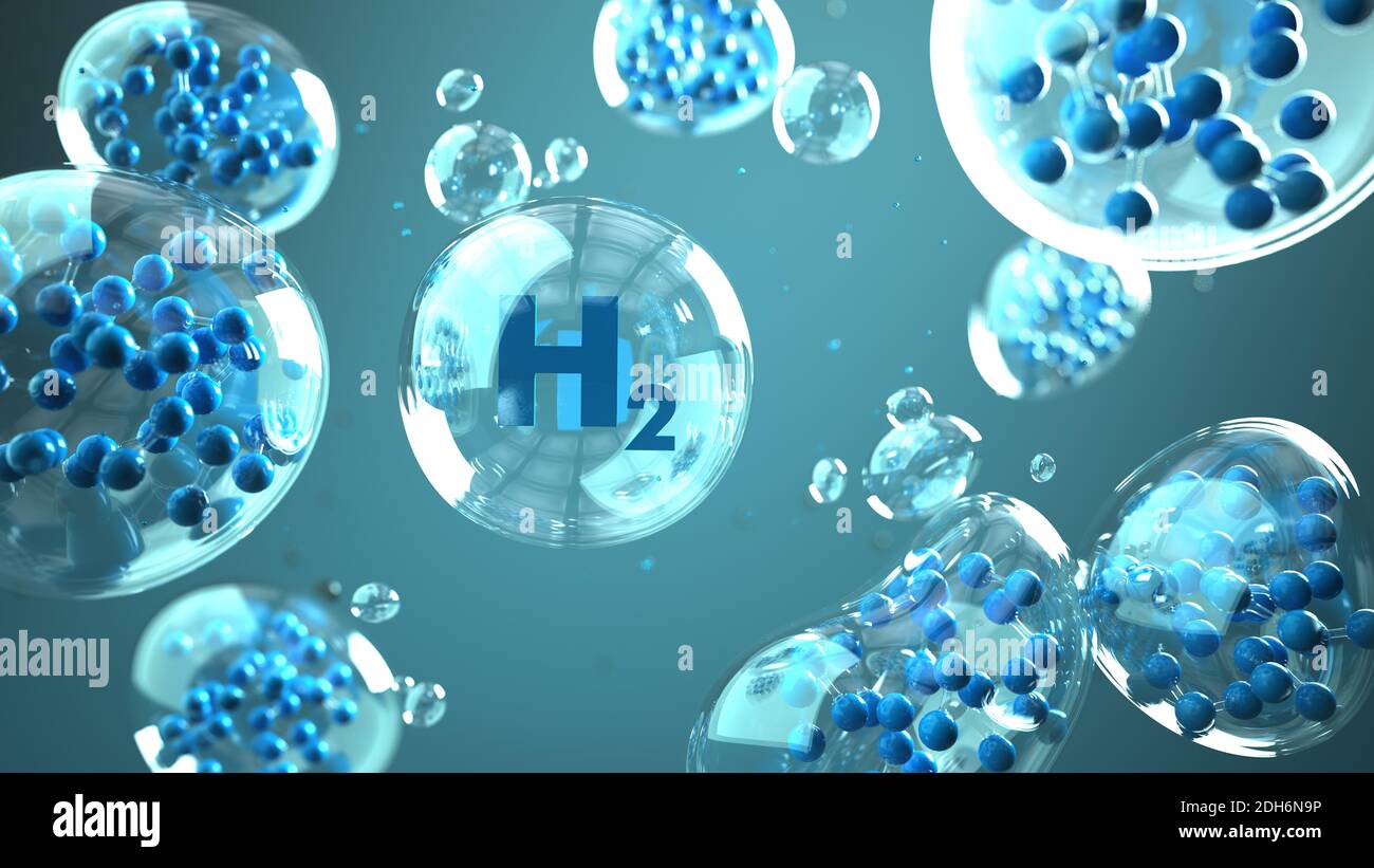 H2-Moleküle Blasen Stockfoto
