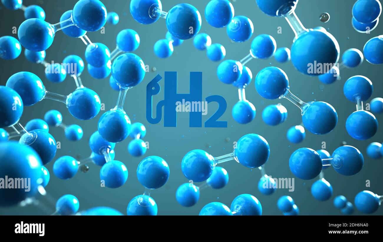 H2 Wasserstoff-Molekül-Gaspumpe Stockfoto