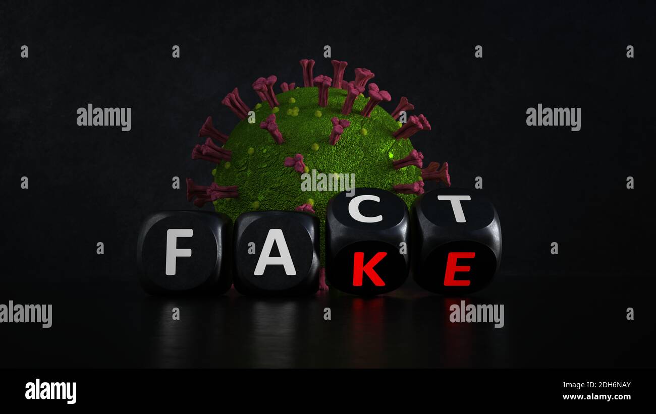Fake News Fakten Corona Virus Stockfoto