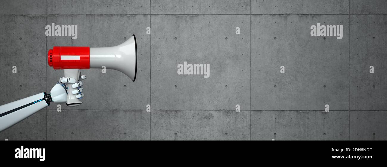 Roboter Hand Bullhorn Stockfoto