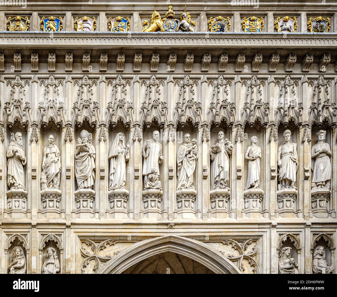 Westminster Abbey Fassade aus der Nähe in london Stockfoto