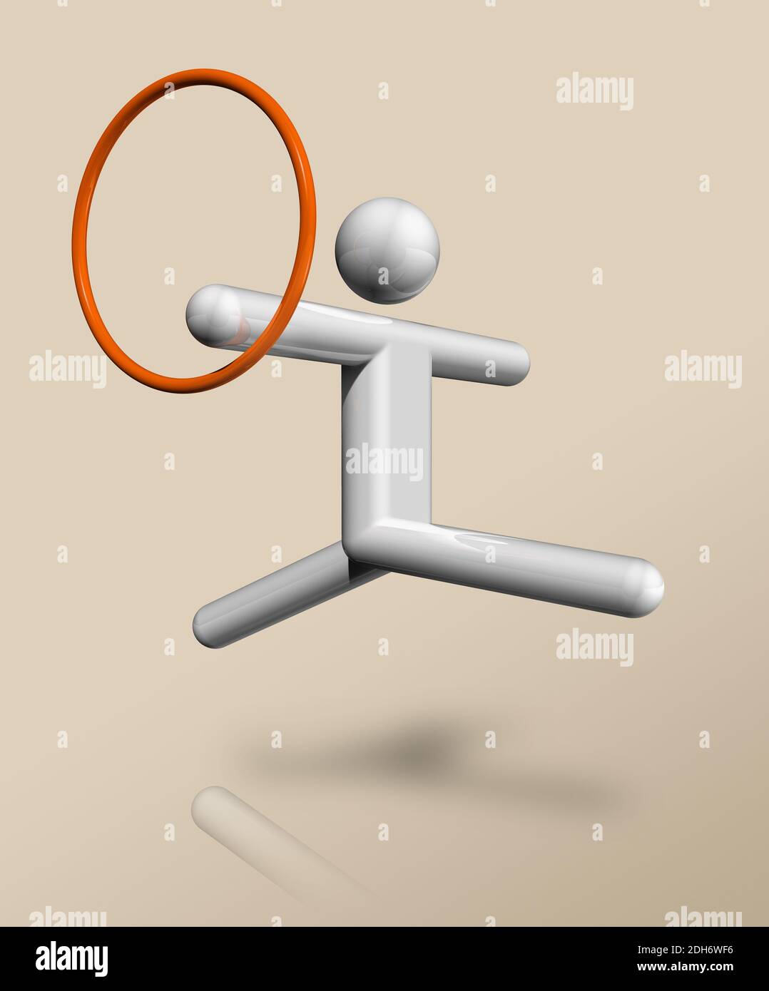 Gymnastik rhythmische 3D-Symbol, olympische Sportarten Stockfoto