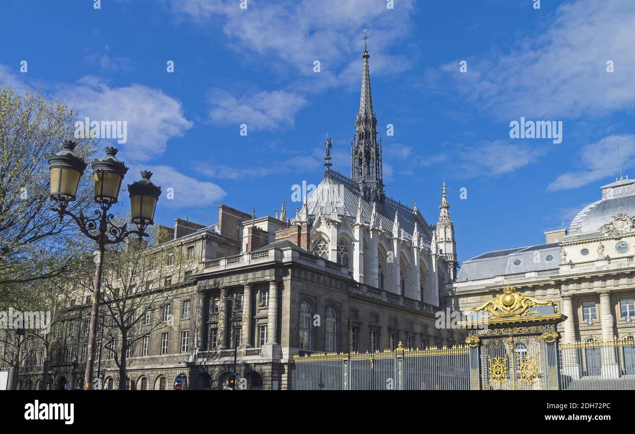 Blick auf die Kapelle von Saint-Chapelle. Paris, Frankreich. Stockfoto