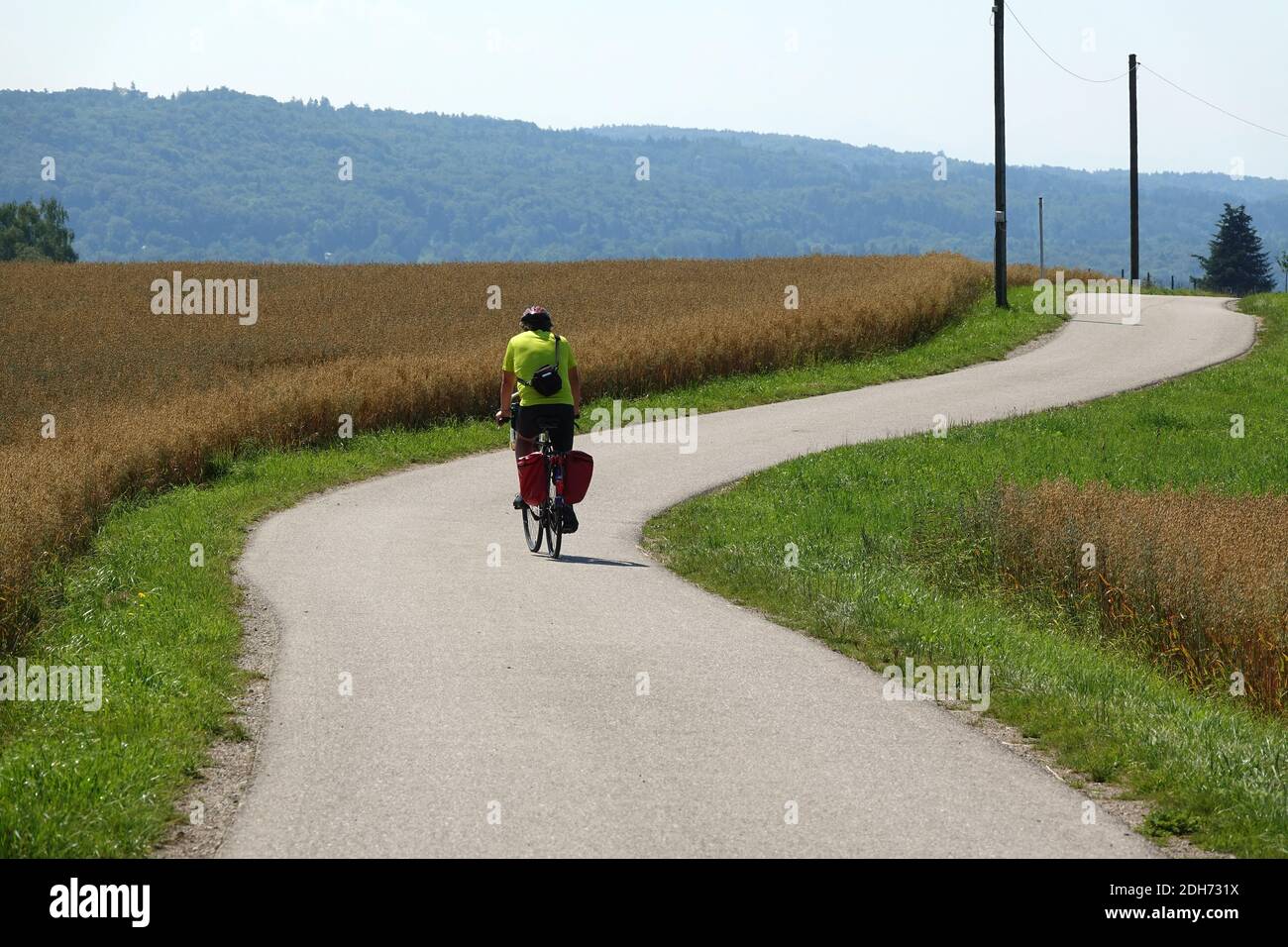 Radweg bei Breitbrunn am Ammersee Stockfoto