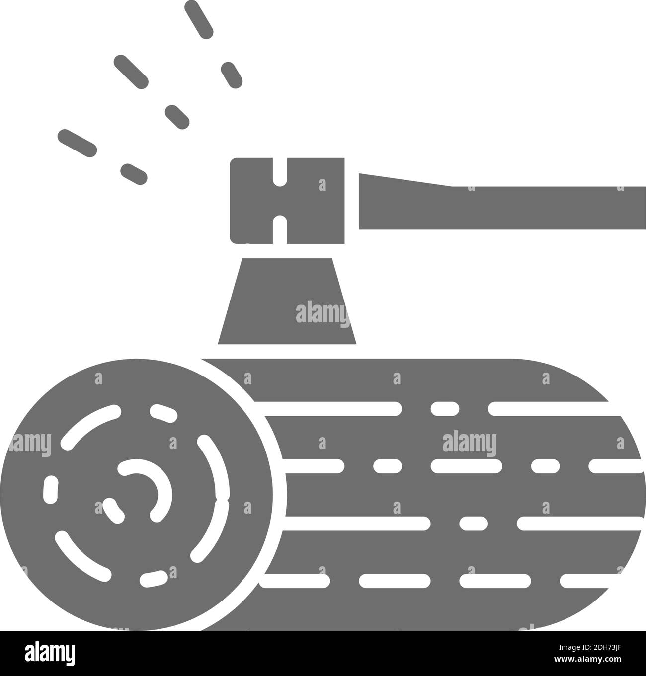 Vektor Holzdeck und Axt grau Symbol. Stock Vektor