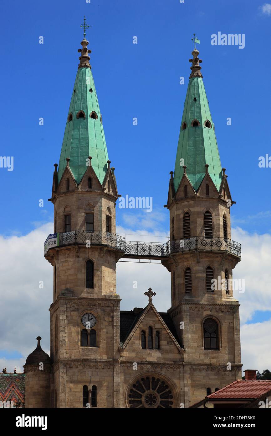 Evangelische Stadtkirche, unserer lieben Frauen, Meiningen, Landkreis Schmalkalden-Meiningen, Thüringen, Deutschland Stockfoto