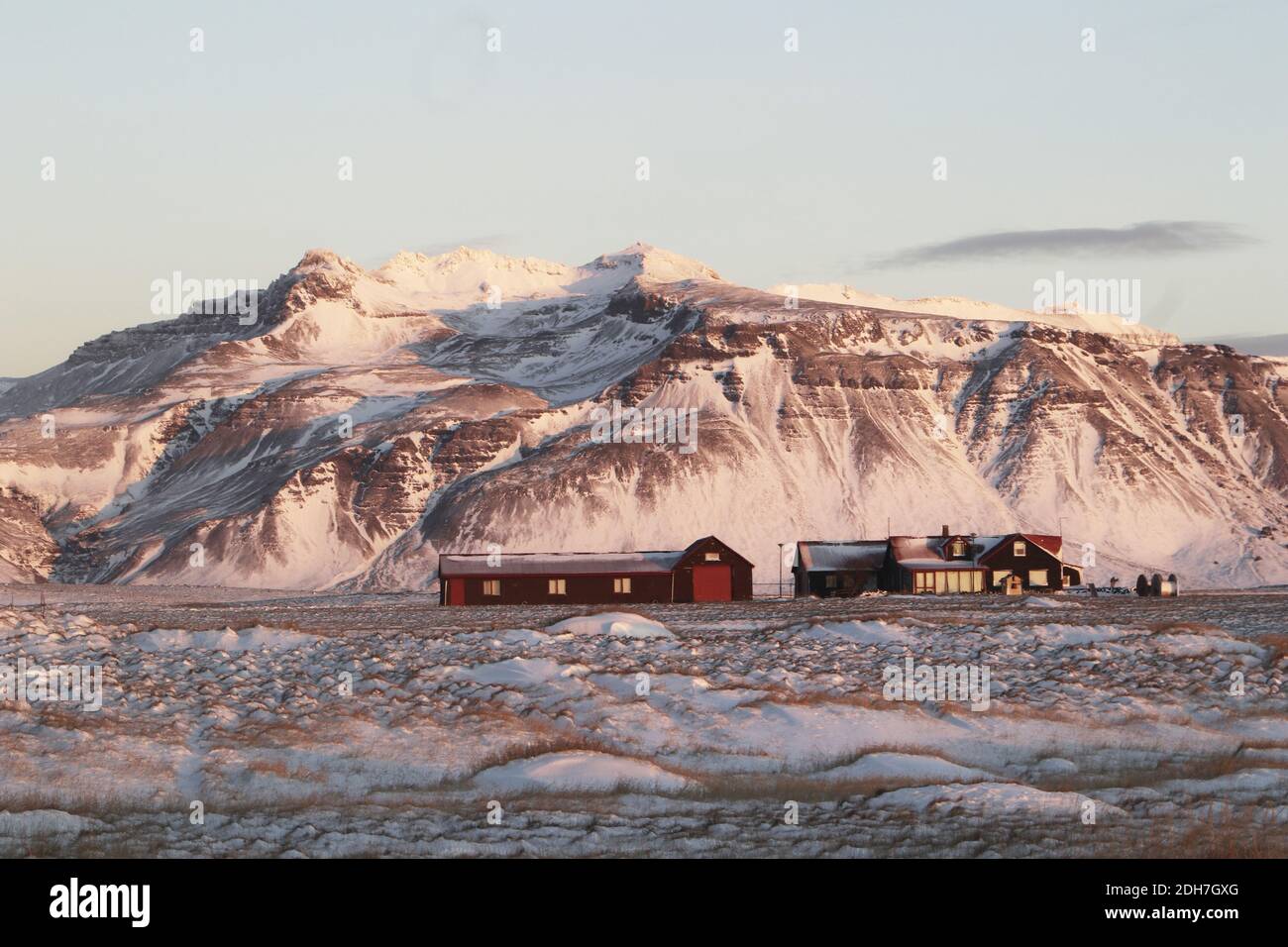 Arnarstapi auf der Snaefellsnes Halbinsel, Island, Europa im Winter Stockfoto