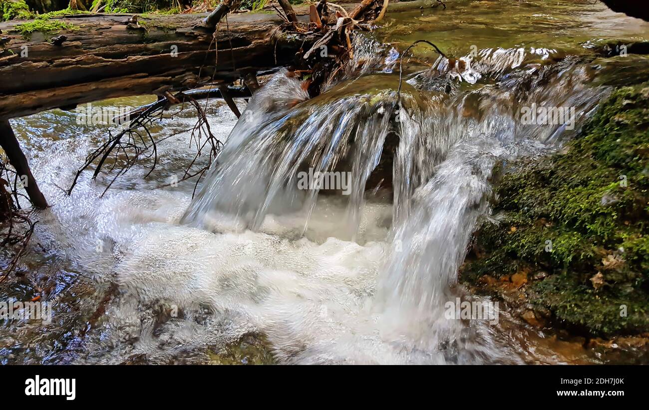 Ein Whirlpool in der Nähe der hinanger Wasserfälle im Allgäu Stockfoto