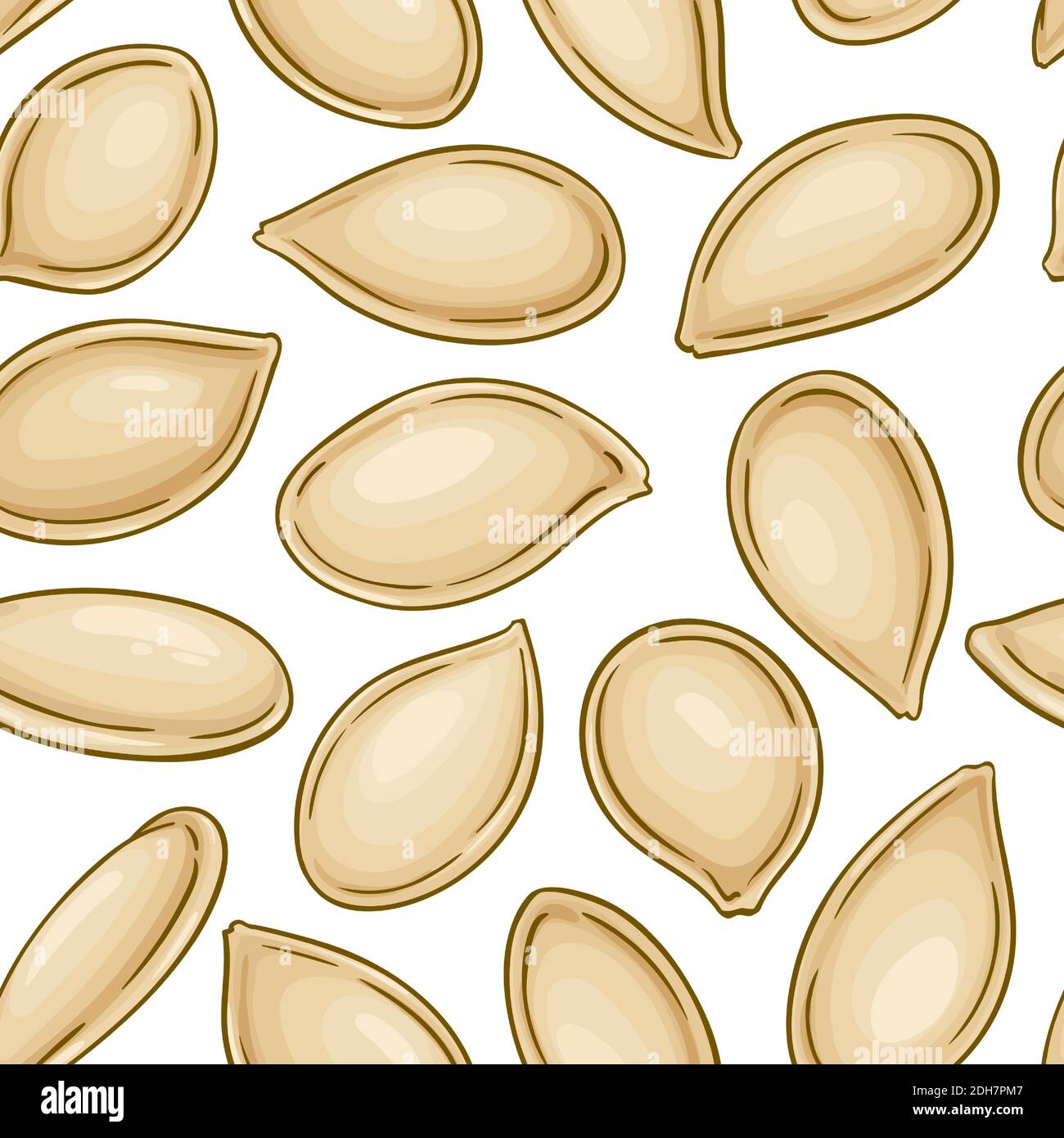 Kürbiskerne Vektor-Muster Stock Vektor