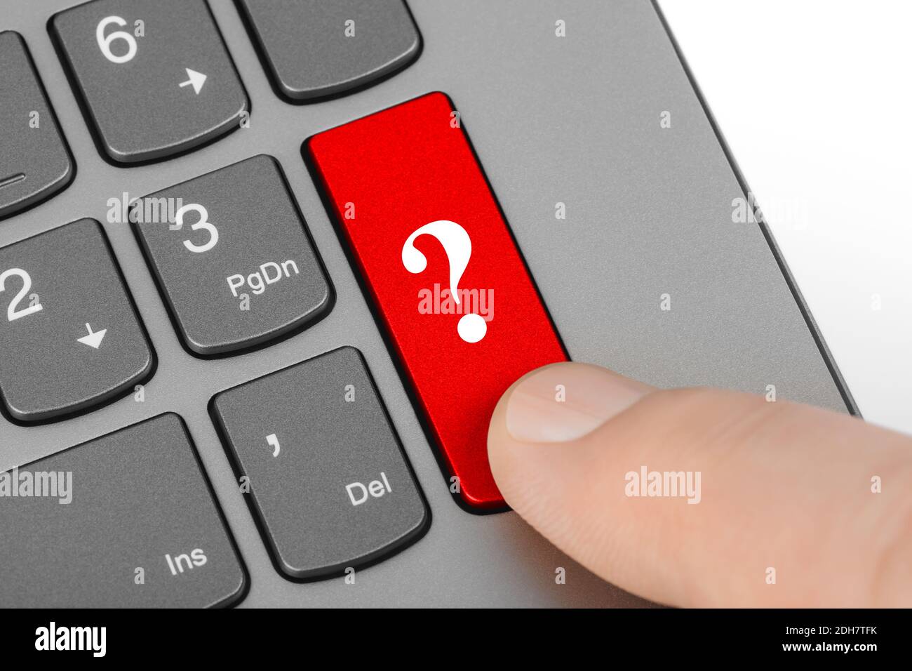 Computer-Tastatur mit Frage Schlüssel Stockfoto