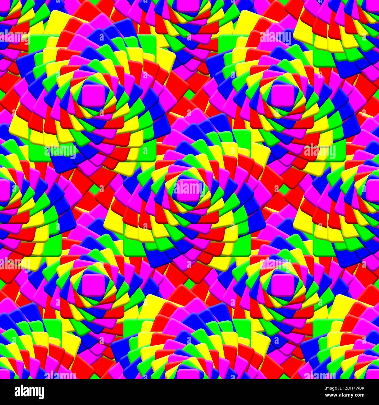 3D helle Farben - wirbelnde 3D-Quadrate Stockfoto