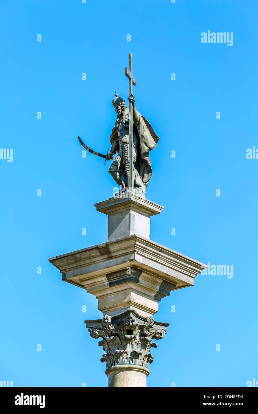 König Sigismund Säule, Schlossplatz, Warschau, Polen Stockfoto