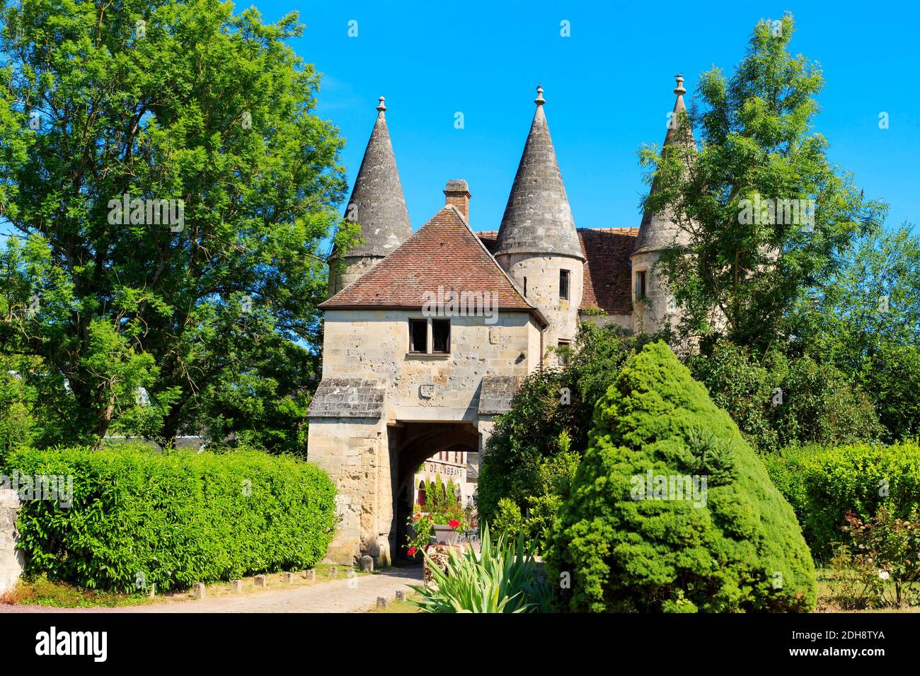 Longpont (Nordfrankreich): Ehemalige Zisterzienserabtei Festung im 13. Jahrhundert gebaut Stockfoto
