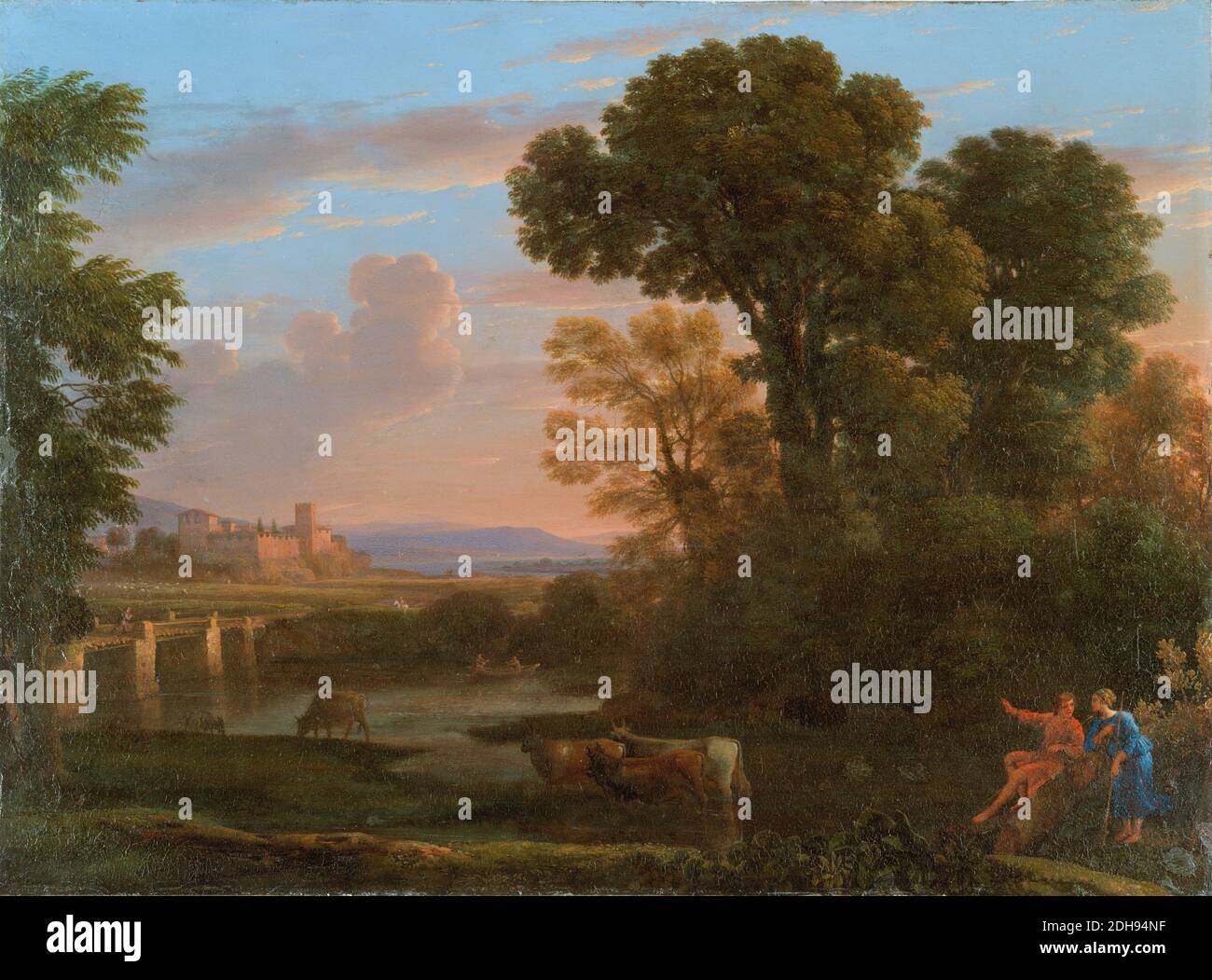 Pastorale Landschaft, Gemälde von Claude Lorrain, 1648 Stockfoto