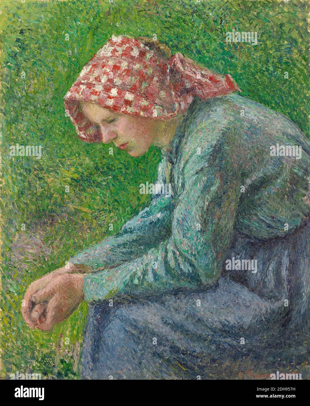 Eine sitzende Bauernfrau, Porträtmalerei von Camille Pissarro, 1885 Stockfoto