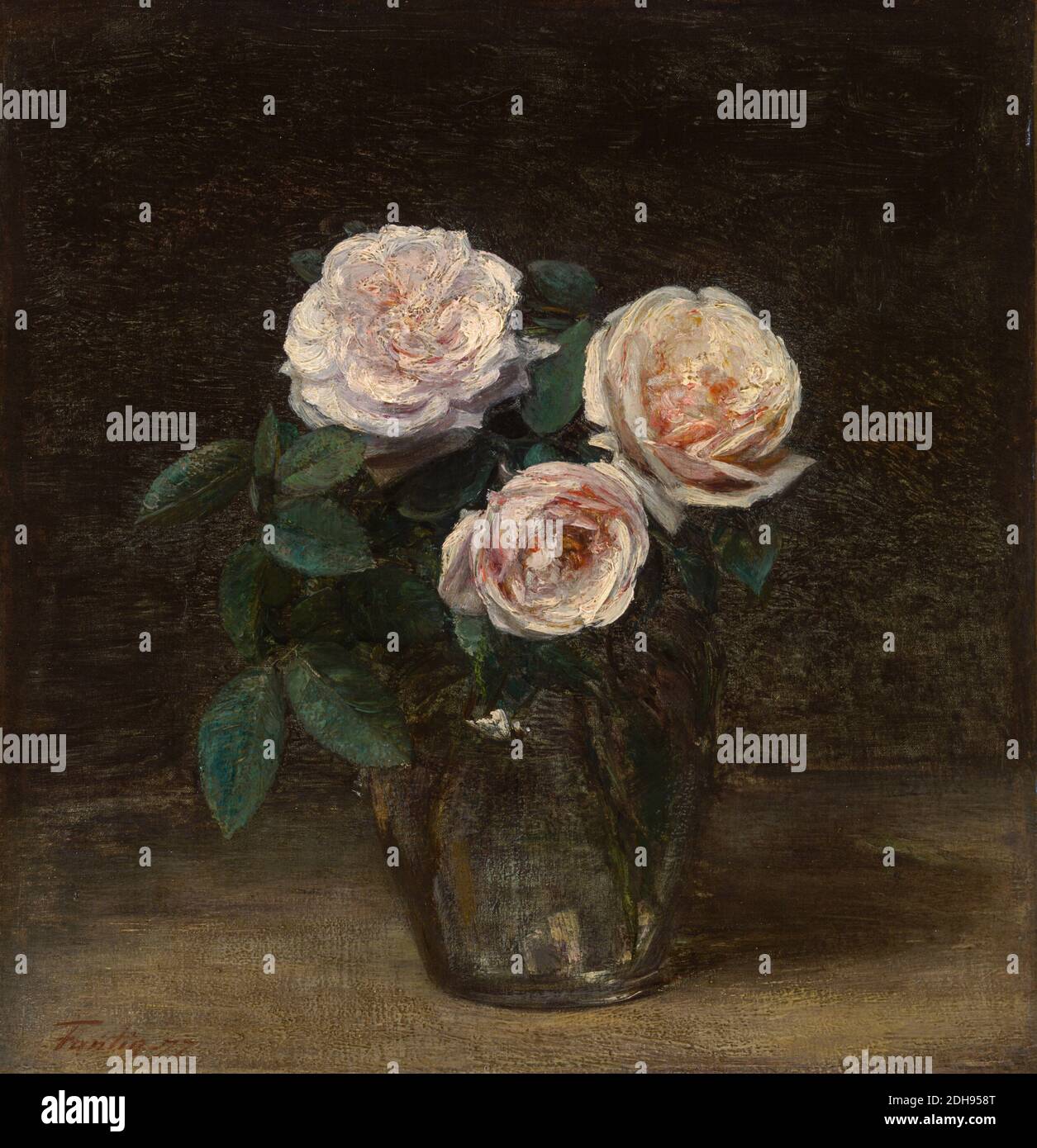 Stillleben mit Rosen, Gemälde von Henri Fantin-Latour, 1877 Stockfoto
