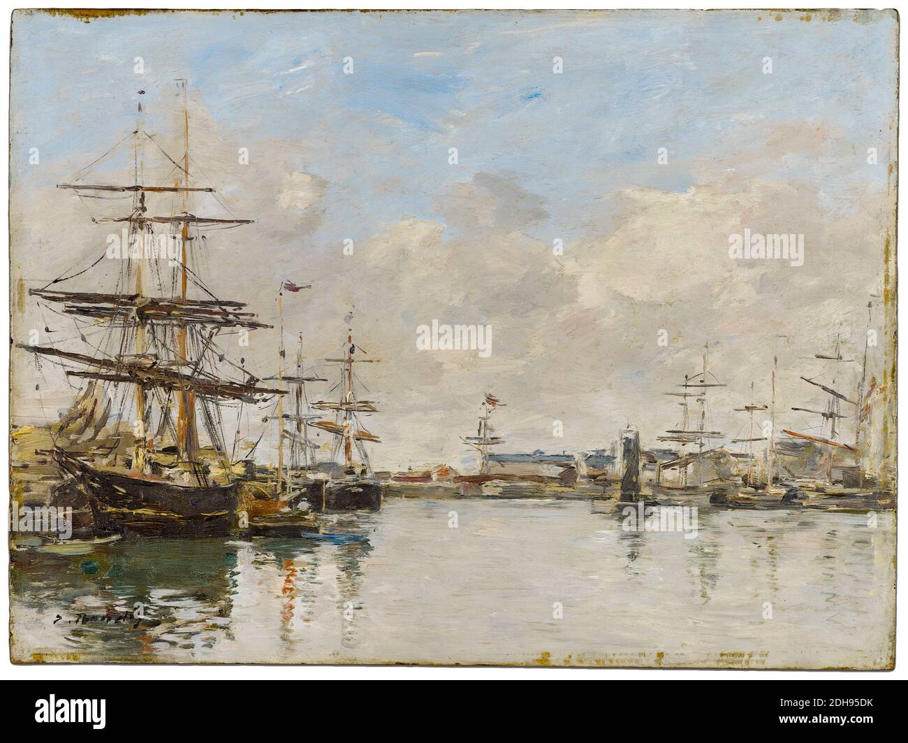 Eugène Louis Boudin, Landschaftsmalerei, der Hafen von Le Havre, 1885-1890 Stockfoto