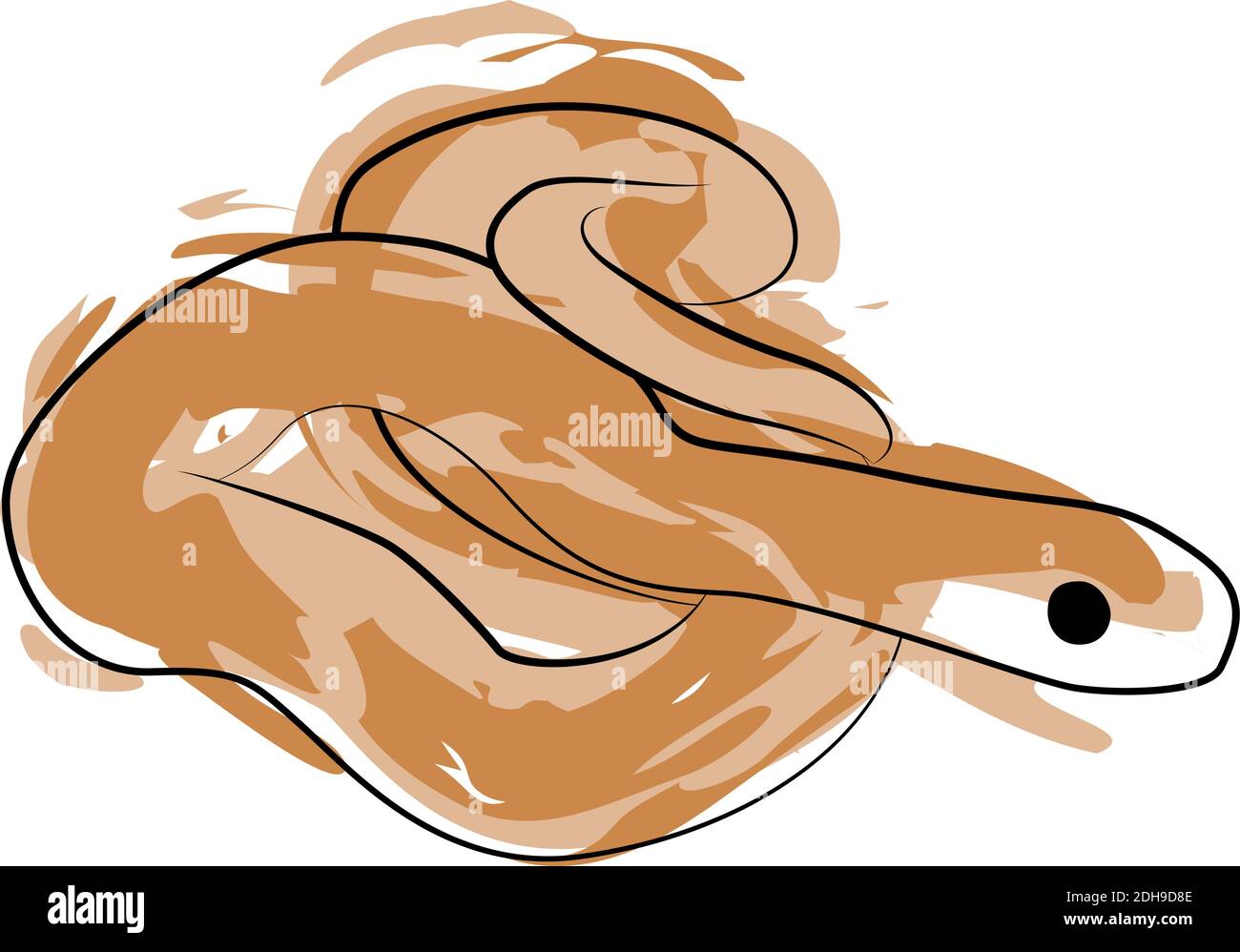 Linie kleine Schlange mit Farbflecken. Isolierte Vektordarstellung. EPS 10 Stock Vektor