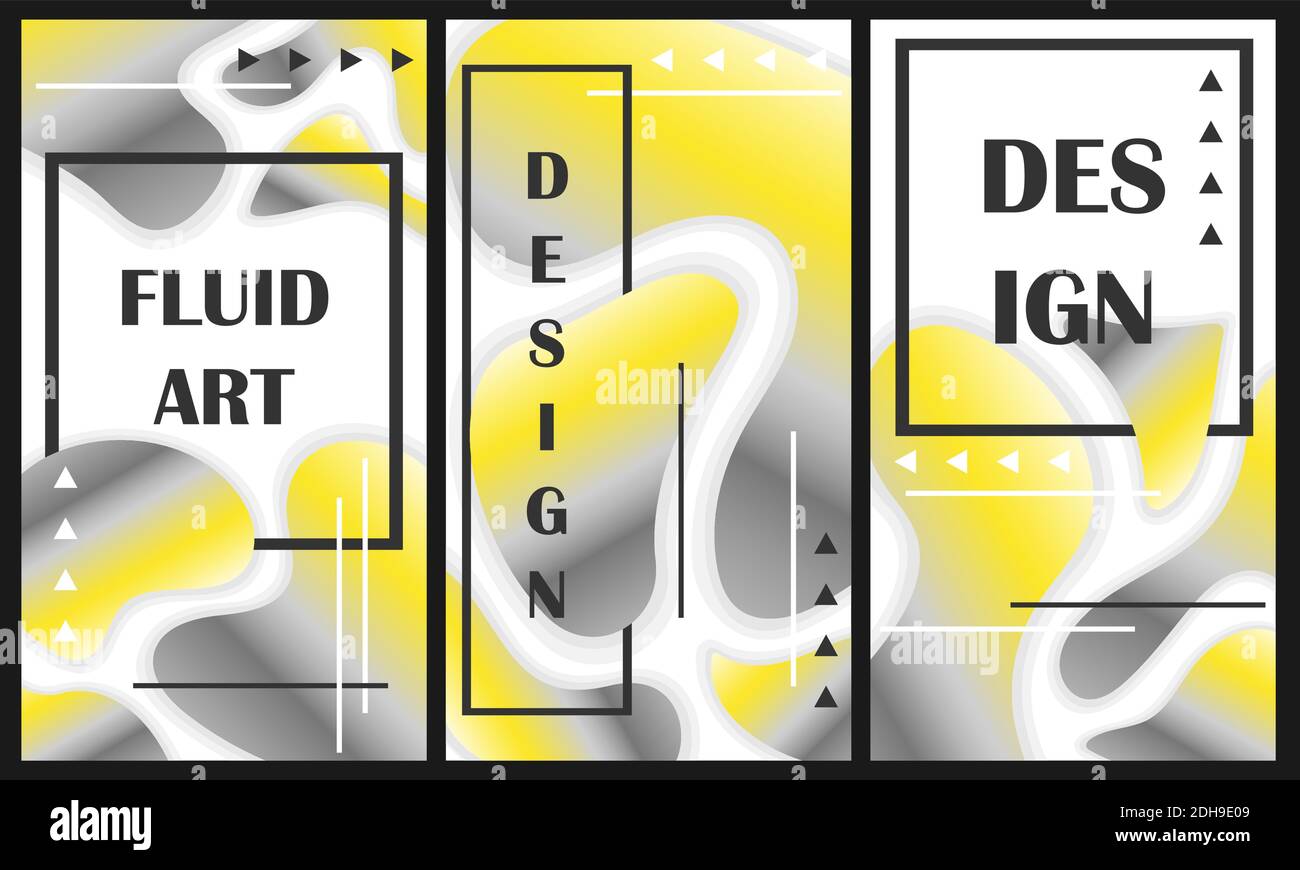 Deckblätter in flüssiger Farbe. Vector Gradient Banner in Farbe des Jahres 2021. Vorlage für Ihr Design mit Platz für Text Stock Vektor