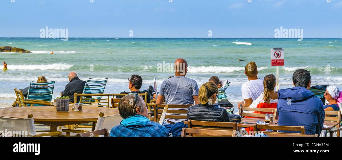 Waterfront Bar, Tel Aviv, Israel Stockfoto