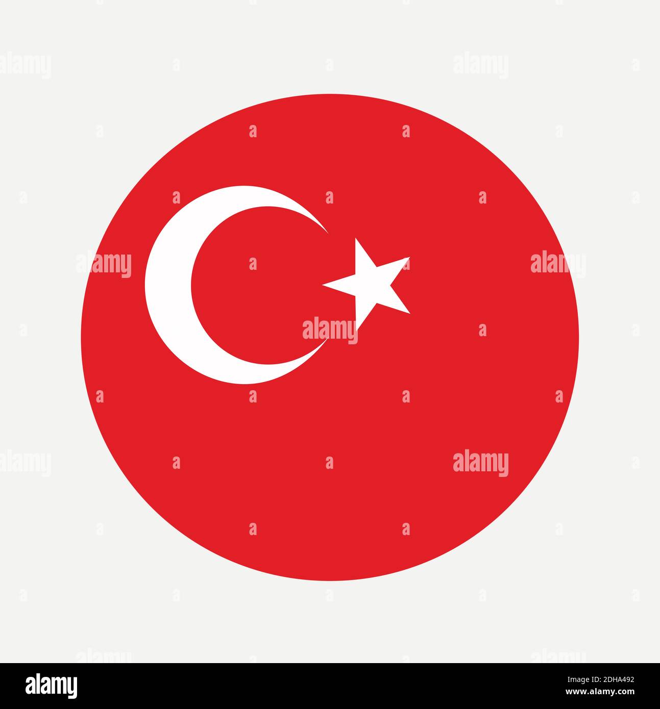 Die Nationalflagge der Türkei in einem Kreis. Stock Vektor