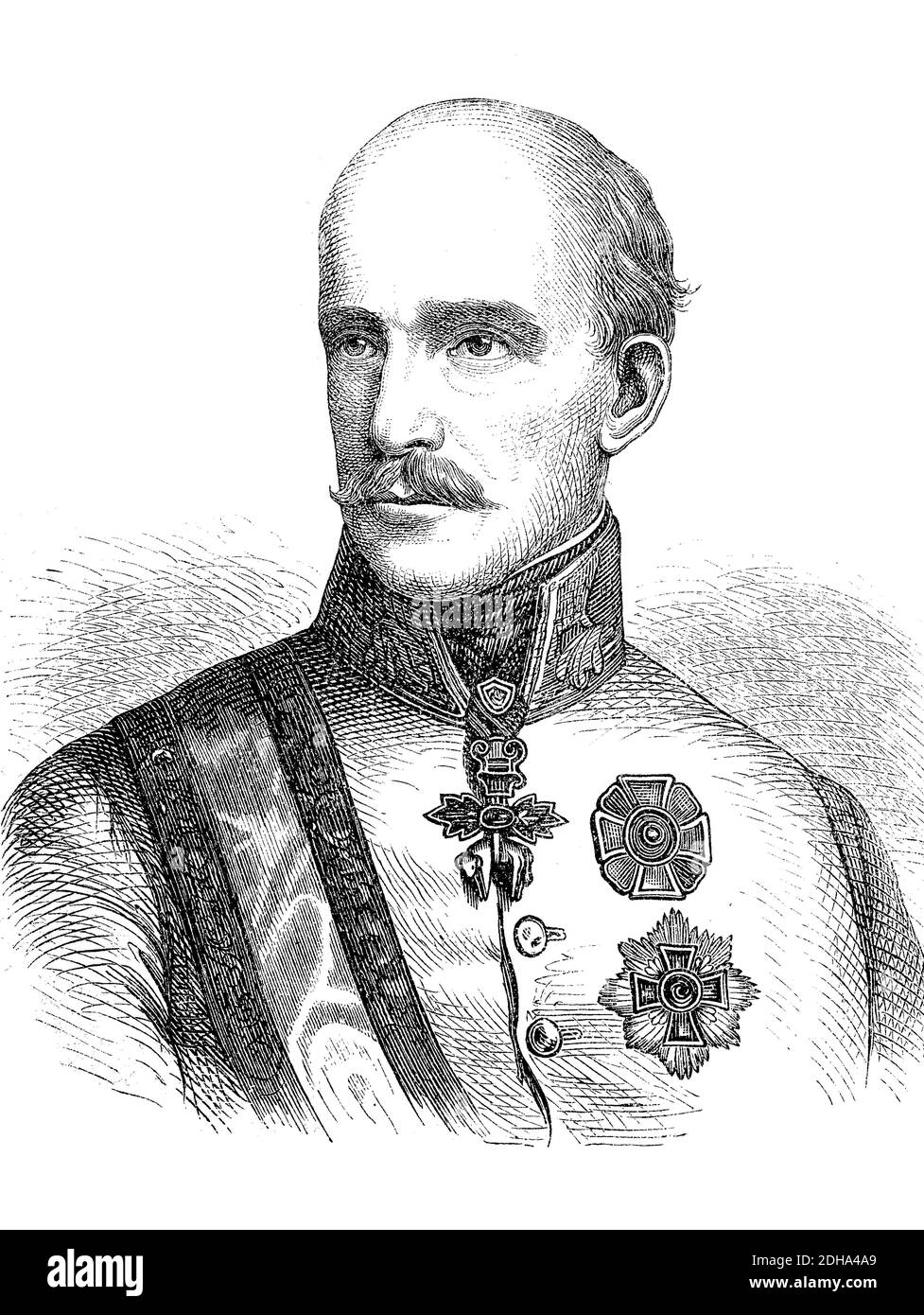 Österreich, 20. Januar 1782 - 11. Mai 1859, Mitglied des Hauses Habsburg, Bruder von Kaiser Franz I., österreichischer Feldmarschall, und deutscher kaiserlicher Verwalter während der Revolutionsperiode von 1848/1849 / Erzherzog Johann Baptist Josef Fabian Sebastian von Österreich, 20. Januar 1782 - 11. Mai 1859, ein Mitglied des Hauses Habsburg, Bruder von Kaiser Franz I., österreichischer Feldmarschall und in der Revolutionszeit von 1848/1849 deutscher Reichsverweser, historisch, digital verbesserte Reproduktion eines Originals aus dem 19. Jahrhundert / digitale Reproduktion einer Originalvorlage aus dem 19ten Jahrhundert Stockfoto