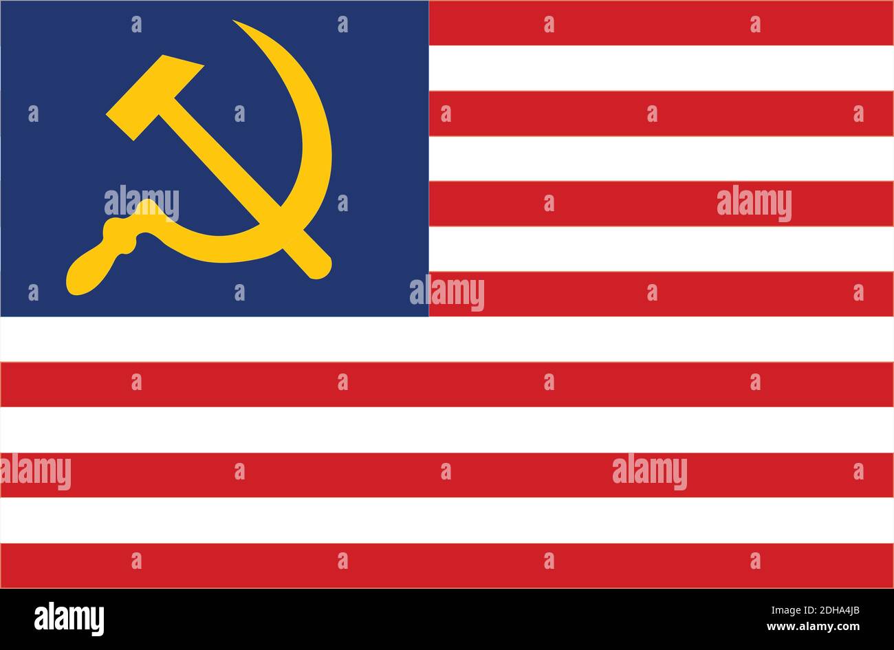 Die Vereinigten Staaten und die UdSSR Flaggen zusammen. Stock Vektor