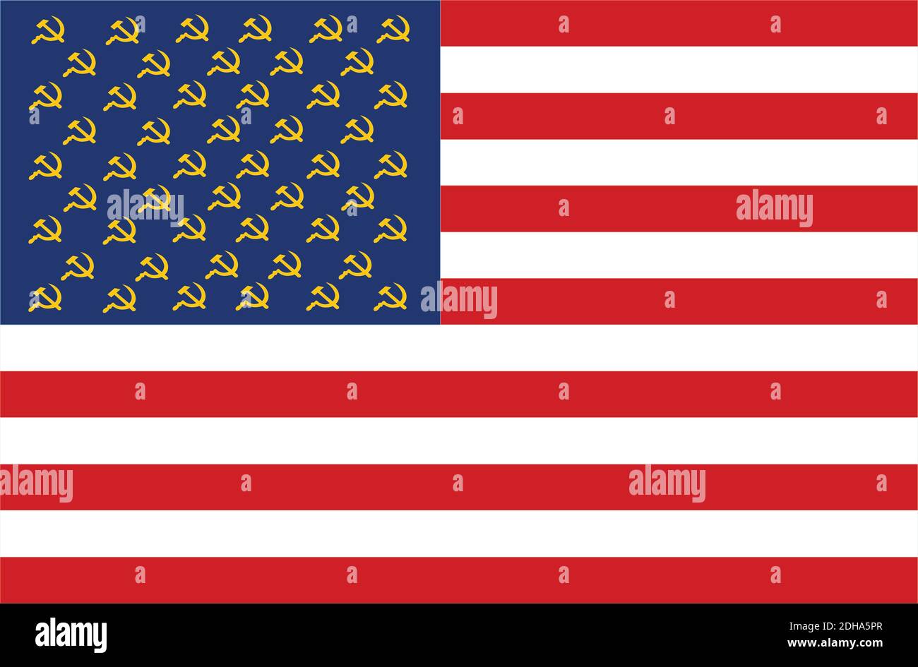 Hintergrund Flagge der USA und der UdSSR zusammen. Stock Vektor