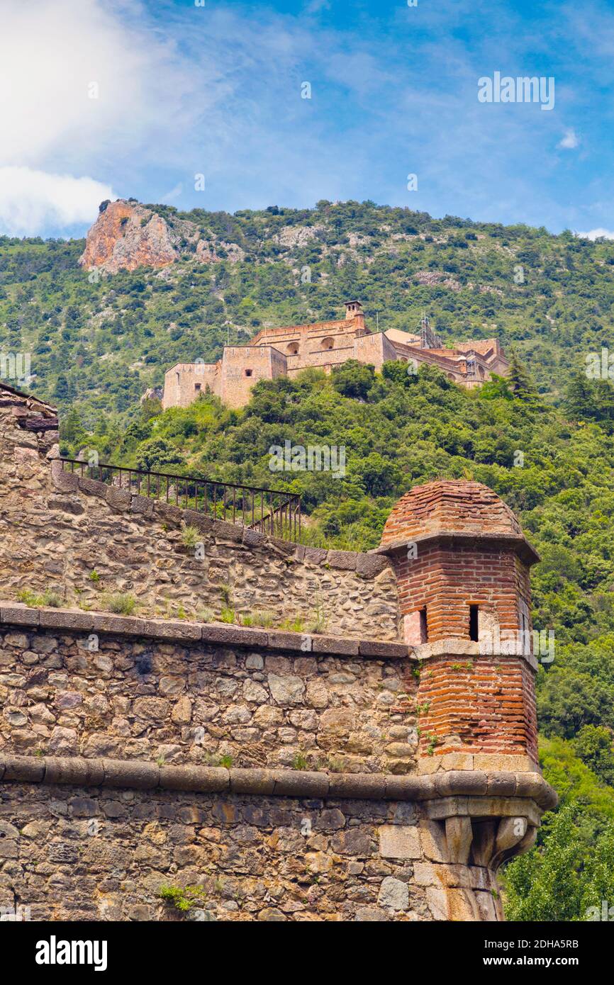 Befestigungen des Marquis de Vauban Villefranche-de-Conflent, Pyrénées-Orientales Abteilung, Languedoc-Roussillon, Frankreich. 12 gr Stockfoto