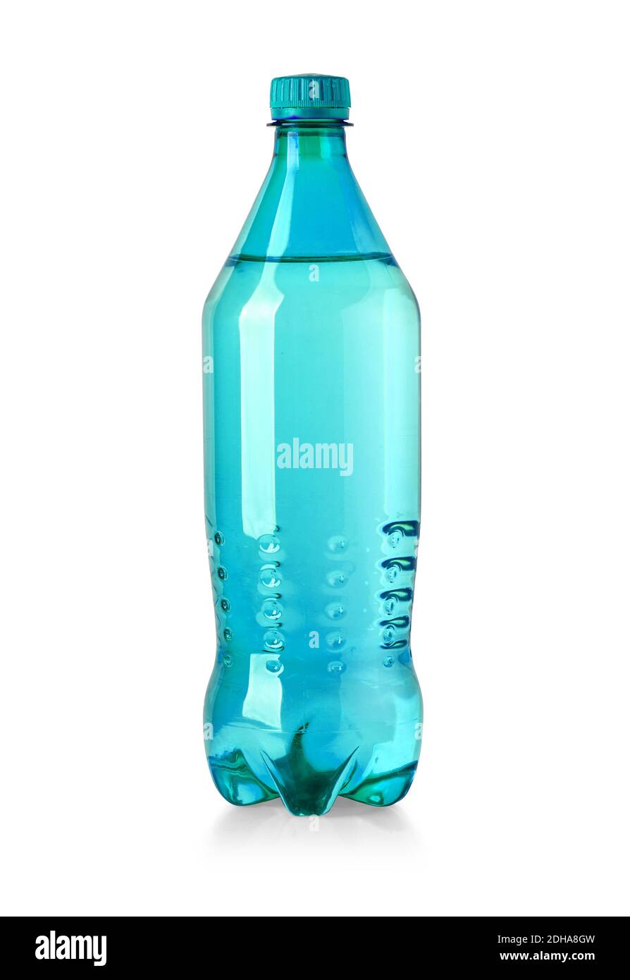 Plastikflasche mit Softdrink isoliert auf weiß mit Clipping Pfad Stockfoto